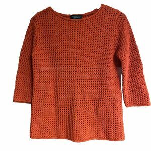 Lauren Ralph Lauren Sweater Womens M Orange Chunky Knit Casual Ladies Jumper